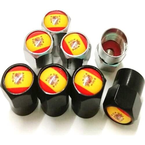 4pcs/lot Car Style UK USA Germany Itlay Spain France Swedish Flag Tire Valve Cap Truck Motorcycle Bike Wheel Valve Stem Cap