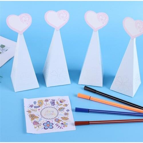 40pcs White Pyramid Heart Candy Box Christmas Packaging Bag Kids Birthday Party Show Theme Wedding Party Christening Baptism