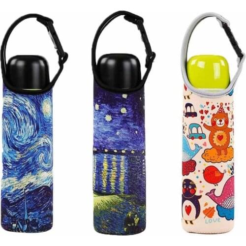 550mL 18.8 oz Insulated Waterproof Water Bottle Carrier Sleeve Holder Cover with Quick Release Handle Strap