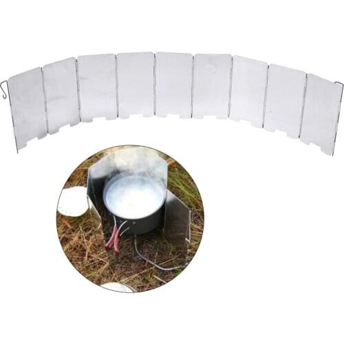 9 Plates Wind Deflectors Foldable Outdoor Camping Cooking Cooker Gas Stove Wind Shield Screens Windshield Free Shipping