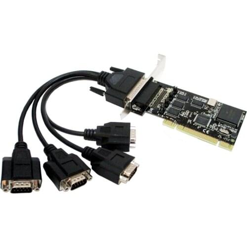 Free Shipping MOSCHIP MCS9865 PCI to serial card RS-232 serial port expansion cards (4) 9-pin com RS232 port integrated