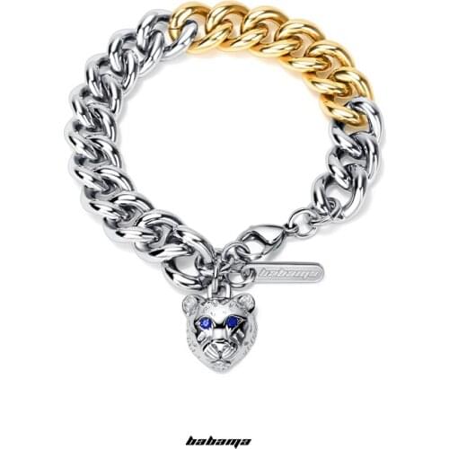 Babama guard wild snow leopard Bracelet mens fashion European and American couple personality womens niche design