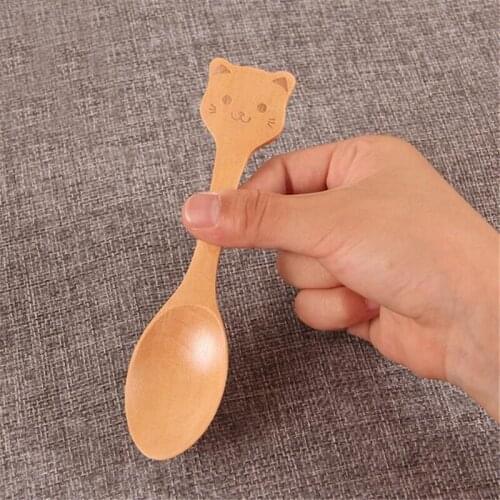Best Sale Wooden Baby Feeding Spoon Cartoon Baby Training Dishes Kids Feeding Spoon Baby Flatware Tableware Cuchara Lepel