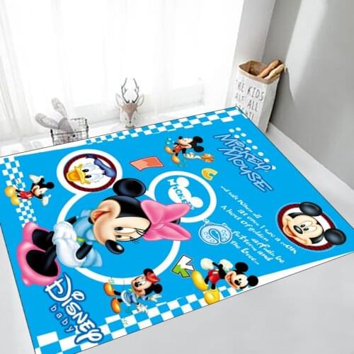 Disney Mickey Minnie Mouse Rug Children Baby Kids Crawling Game Play Mat Living Room Carpet Indoor Welcome Soft Doormat Mats