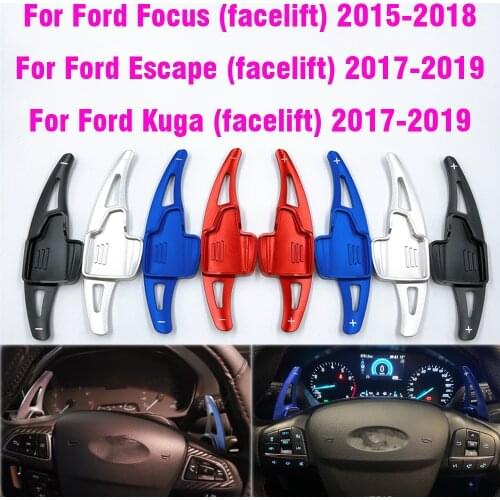 For Ford Focus 2015-2018 Ford Kuga2016-2019 Aluminium Steering Wheel Shift Paddle Shifter Extension Car Gearbox Sticker