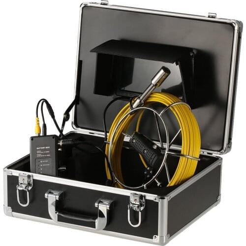 Popular 20M Fiberglass Cable Industrial Pipeline Endoscope 23MM Camera Head 7" LCD Sewer Drain Pipe Inspection Camera System