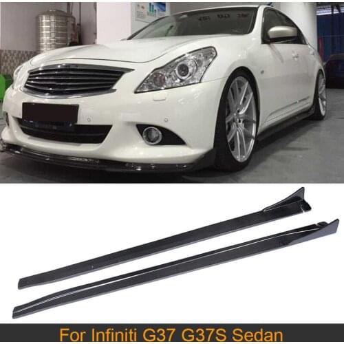 Carbon Fiber Car Side Skirts Apron for Infiniti G37 G37S 4 Door Sedan Sport Standard Only 2009 - 2013 Non For Journey