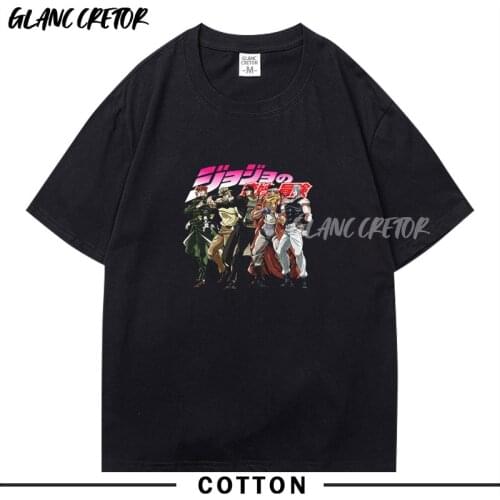 Jojo Bizarre Adventure T Shirt Summer Men TShirt Aesthetic T-shirt Harajuku Streetwear Mens Clothes Anime Short Sleeve