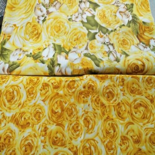 Pretty 40S 50x40cm Quality Trill Cotton Fabric Orange Blooming Flowers 100% Cotton Fabric Bundle For DIY Sewing