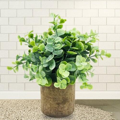 Fake Eucalyptus Bonsai Artificial Plants in Pot Garden Decor Photo Prop