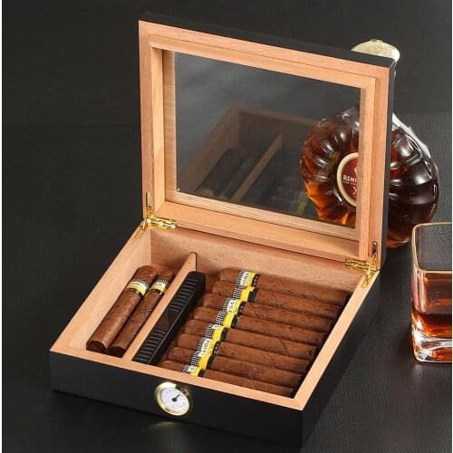 Cedar Wood Cigar Travel Humidor Box Portable Cigar Case W/ Humidifier Hygrometer Cigar Humidor Sigaren Box For Cigars