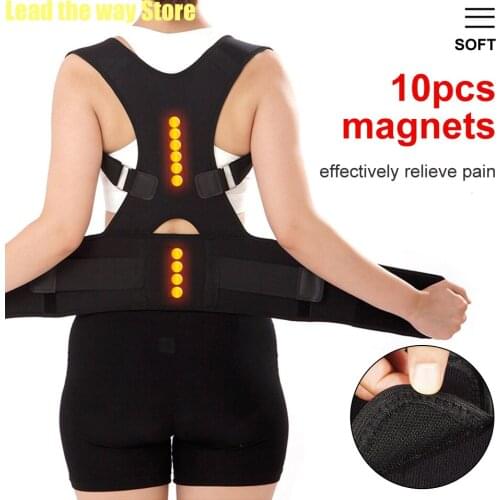 Magnetic Orthopedic Back Shoulder Spine Back Brace Lumbar Waist Trimmer Band Belt Posture Support Corrector Corset Pain Relief
