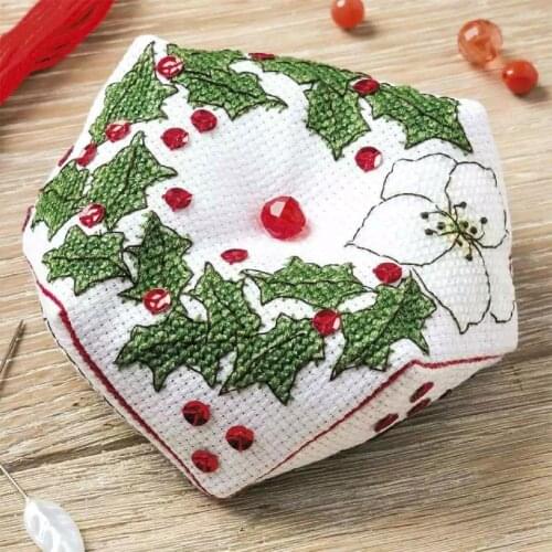 18CT Cross Stitch Pin Neddle Cushion 12 Biscornu Needlework DIY Kit Embroidery Set Counted Cross-Stitching Pincushion