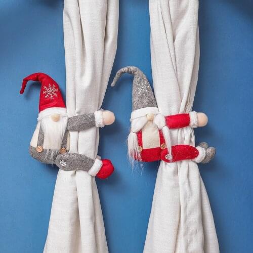 2020 Christmas Decoration Rudolph Forest Elderly Curtain Buckle Faceless Doll Curtain Tie Rope Creative Door Hanging