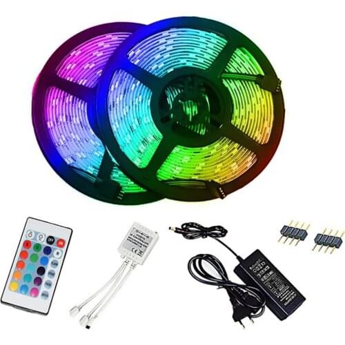5050 RGB LED Strip Light witg 24 Keys 44 Key IR Remote Controller Indoor Bedroom Living Room TV Background Decoration Lighting
