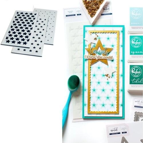 2021 NEW SLIMLINE STARS BUILDER LAYERING STENCIL Stencils for DIY Scrapbooking Album Stamp Make Paper Card Embossing New Die