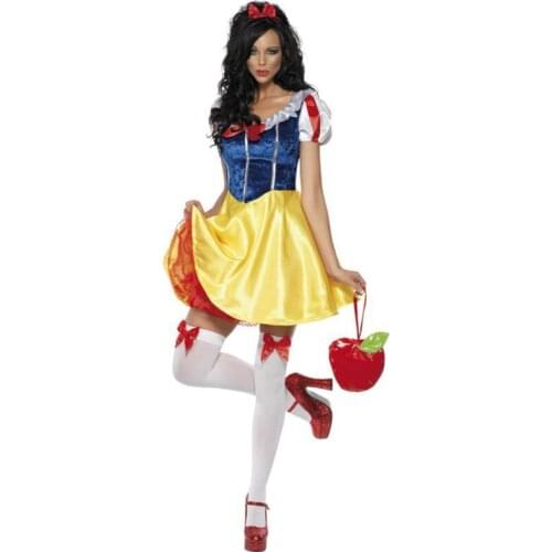 TPRPCO Adult Snow White Costume Women Cosplay Carnival Halloween Dress Girls Fairy Tale Female Fancy Dress Plus Size Party NL128