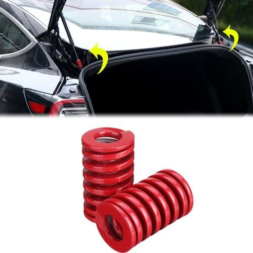 2pcs Red 25mm OD Die Spring Rear Trunk Tailgate Strut Support Bars For Tesla Model 3 2017 2018 2019 2020 Car Styling