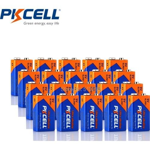 20PCS thermometer 9V 6LR61 6AM6 1604A MN1604 522 Battery Alkaline Batteries 9 V Dry and Primary Battery For CD, MP3