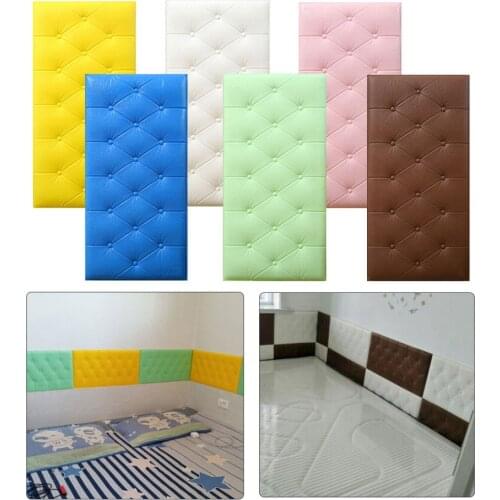 3D Wall Stickers Wallpaper Self-adhesive Thicken Tatami Anti-collision Wall Mat Pad Kids Bedroom Living Room Soft Foam Cushion