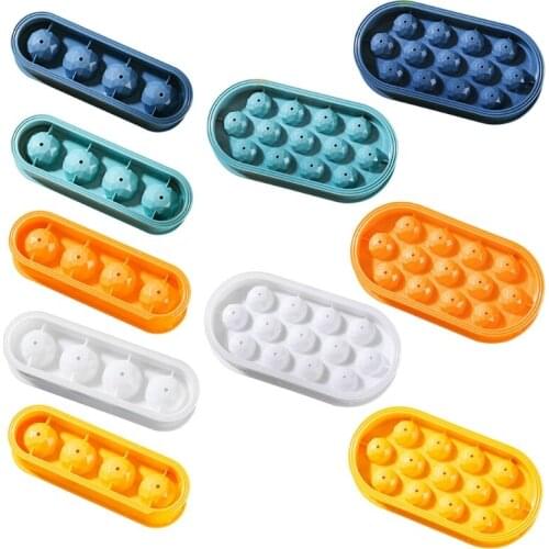 4/13 Grids Round Sphere Ice Cube Mold Ice Ball Making Tool Reusable Mould Tray for Whiskey Cocktails Party Bar Accessories