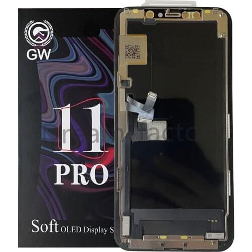 5PCS GW Soft OLED Display Touch Screen Digitizer Assembly Replacement Parts for iPhone 11 Pro with True Tone