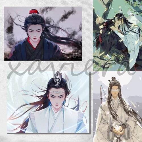 5D DIY Diamond Painting Mo Dao Zu Shi Wei Wuxian Lan Wangji Full Round Square Drill Embroidery Anime Picture bedroom Decoration