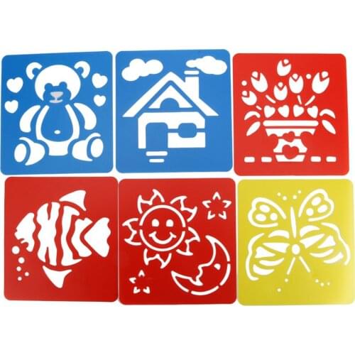 6Pcs/Set DIY Painting Stencils DIY Spray Print Draw Hollow Template Scrapbooking Embossing Album Journal Drawing Copy Stencils
