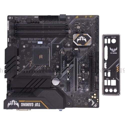 Used,ASUS TUF B450M PRO GAMING Motherboard AMD B450 DDR4 M.2 DVI-D USB 3.1 Support R3 R5 R7 R9 Desktop AM4 CPU