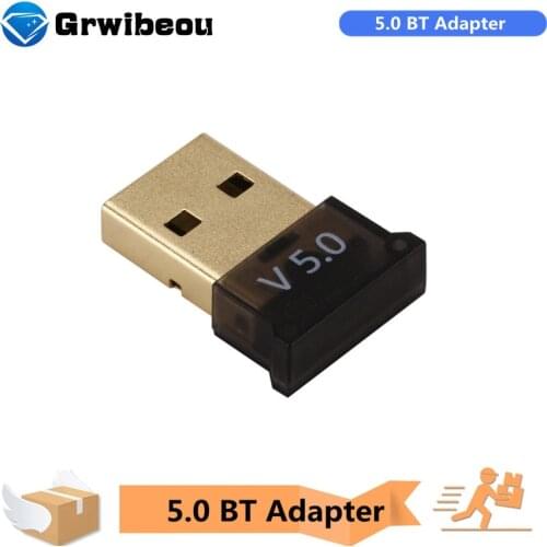 Grwibeou Wireless USB Bluetooth 5.0 Adapter Music Receiver MINI BT5.0 Dongle Audio Adapter for Computer PC Laptop Tablet