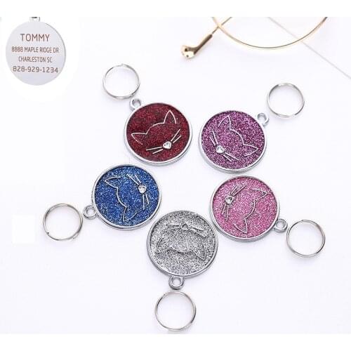 Custom Dog Tag Engraved Pet Dog Collar Accessories Personalized Cat Puppy ID Tag Stainless Steel Paw Name Tags Pendant Anti-lost