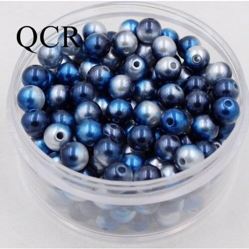 Size 4/6/8/10mm Rainbow black Imitation Pearls Beads Crafts Decoration For DIY Jewelry Making 50-500pcs/lot