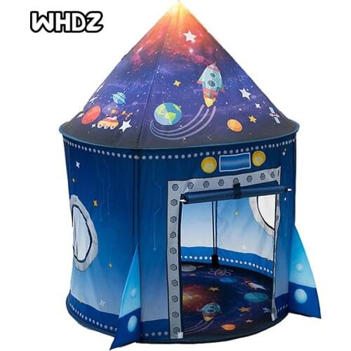 Rocket Ship Play Tent for Kids,Spaceship Themed Pretend Playhouse Indoor Outdoor Party Children Foldable Tent Birthday Toy