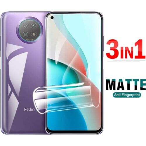 For Xiaomi Redmi Note 9T 5G Matte Hydrogel Front Film + Back Film + Soft Lens Glass Screen Protector 3-IN-1 For Red Mi Note 9 T