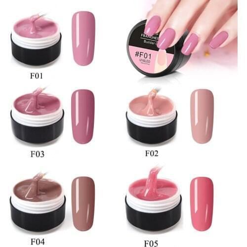 15ml Nail Extension Gel Pink White Clear Crystal Soak Off UV Builder Gel Natural Camouflag Emanicure LED Nail Art Tools