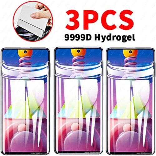 3PCS Hydrogel Film For Samsung Galaxy m51 Full Cover Samsun samsungm31 Galaxy51 m 51 m515f Safety soft Film Not tempered Glass