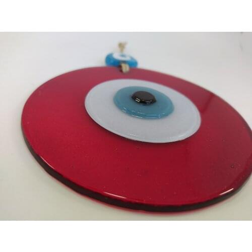 Red Evil Eye 12cm Glass Bead Pendant Charm Turkish Handmade Big Amulet for Wall Hanging Talisman Protector Boho Home Room Decor