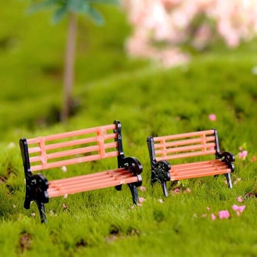 Creative Mini Park Bench Model Miniature Landscape Garden Decorative Ornament Figurines Miniature Craft DIY Micro Landscape