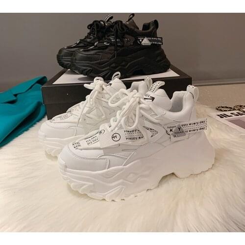 Spring Women Shoes 2021 New Chunky Sneakers for Women Gray Vulcanize Shoes Casual Fashion Dad Shoes Platform Sneakers Basket