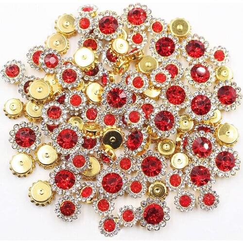 Mix Size 100pcs Sun flower Crystals Glass Sewing Rhinestones Strass Handcraft Fabric Non Hotfix Sew on Rhinestones For Clothes