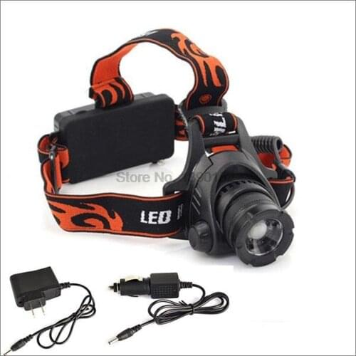 By dhl or ems 50pcs HEADLAMP L2 LED 2500Lm Zoomable Waterproof Headlamp Headlight Head lamp Light Flashlight