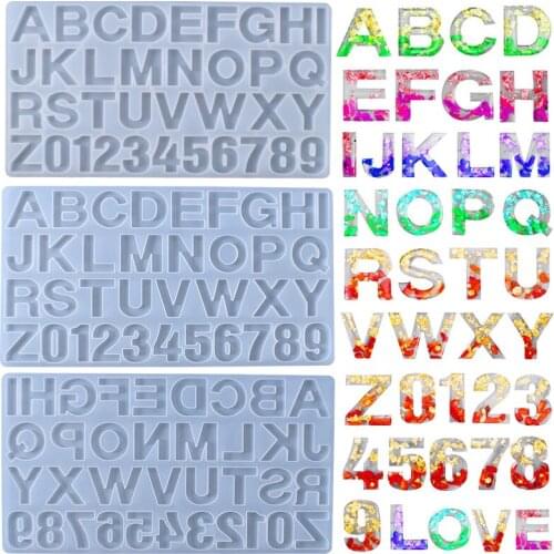 Number Making Jewelry Tools Crystal Epoxy Resin Mold Alphabet Letter Pendant Casting Silicone Mould DIY Crafts arts Key Chain