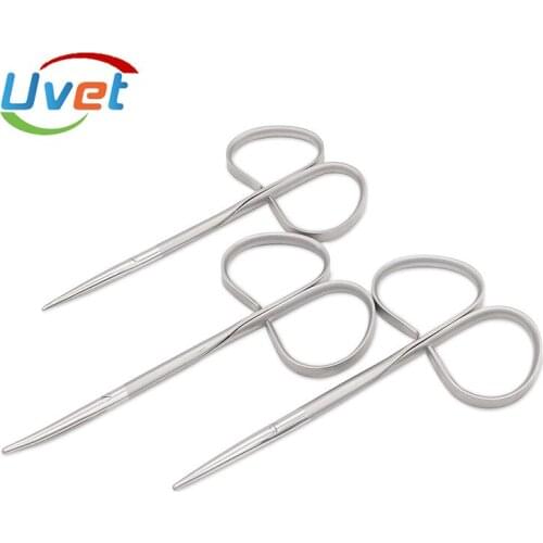 Uvet 2pcs Medical ophthalmic surgical scissors double eyelid surgical scissors straight head elbow head stripping scissors