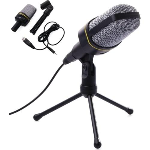 Professional 3.5mm Wired Stereo Studio Omnidirectional Desktop Microphone With Tripod Stand For Computer PC USB Studio Speech
