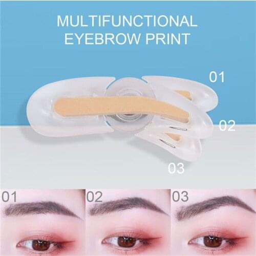 Adjustable Eyebrow Template Stamp Sponge Stencils Eye Makeup Natural Brow Type Quick Make Up Seal Cream Professional Eyebrow