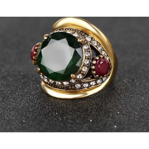 Luxury Crystal Opal rings For Women Bulgaria rings Vintage Big Crystal Opal Rings jz245 anillos mujer anel masculino