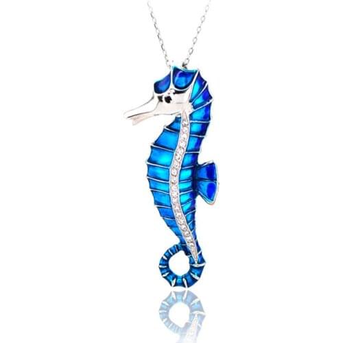 Seahorse Necklace 925 Sterling Silver Sea Animal Ocean Charm Bridesmade Nautical Gift