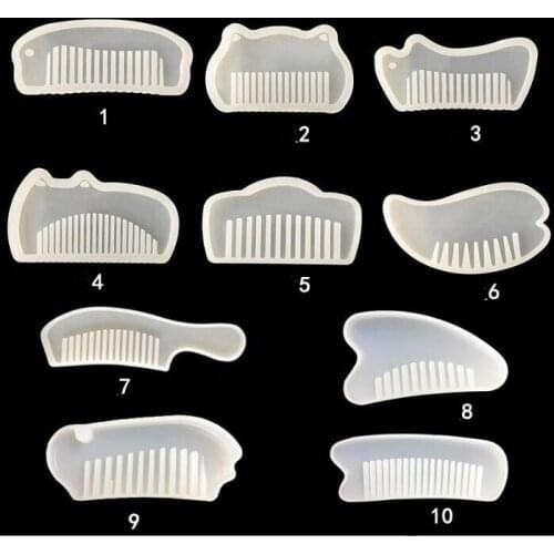 10 style comb shape Silicone Molds Epoxy Resin Jewelry Pendant Mould Making Craft Mold Tools Handcraft Accessories finding