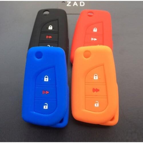 ZAD silicone rubber Car Remote Key Case Cover Bag For Toyota Avensis Corolla Prius Camry Vitz RAV4 Key Case Bag