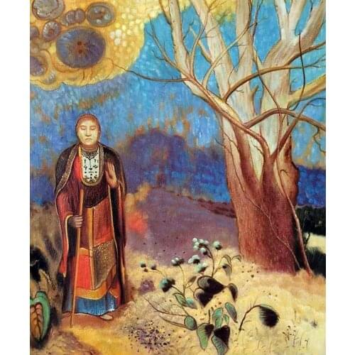 Symbolist Buddha Wall Art Oil Painting The Buddha, 1905 by Odilon Redon Home Decor Painting on Canvas Handpainted No Framed